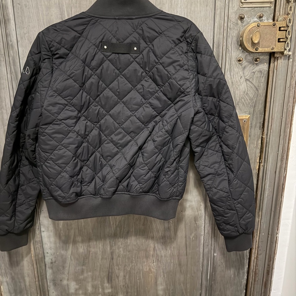 Moose Knuckles Black Quilted Bomber Jacket - Picture 2 of 6
